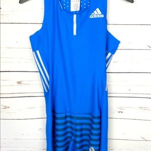 Adidas Leotard Singlet One Piece Blue Silver